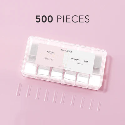 NON C-CURVE SQUARE NAIL TIPS XXL - CLEAR