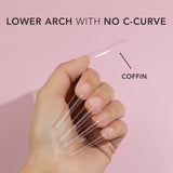 NON C-CURVE COFFIN NAIL TIPS XXL - CLEAR