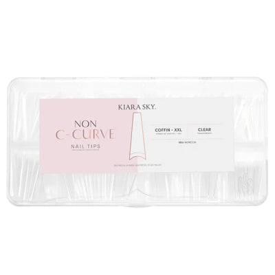 NON C-CURVE COFFIN NAIL TIPS XXL - CLEAR