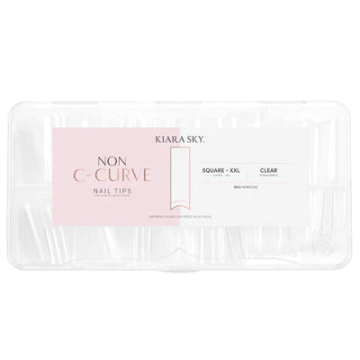 NON C-CURVE SQUARE NAIL TIPS XXL - CLEAR
