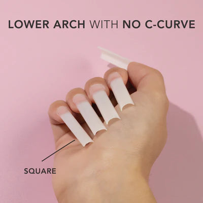 NON C-CURVE SQUARE NAIL TIPS XXL - NATURAL