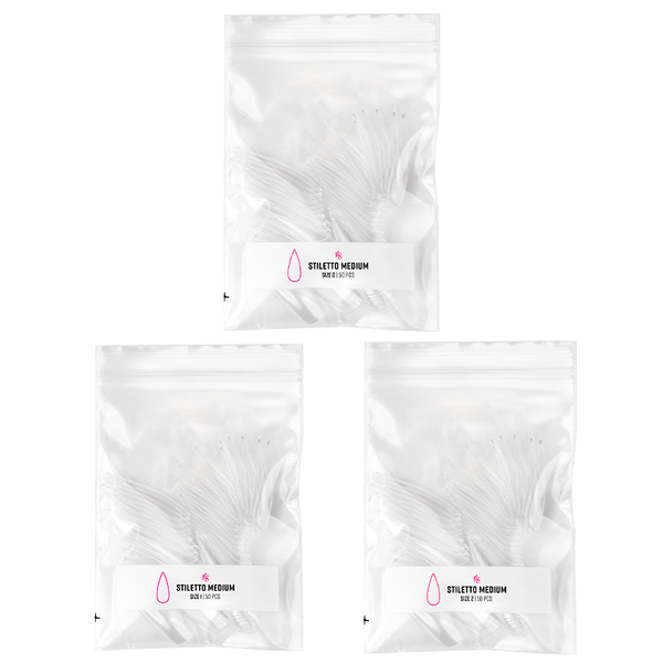 GELLY TIPS REFILL PACK - STILETTO MEDIUM