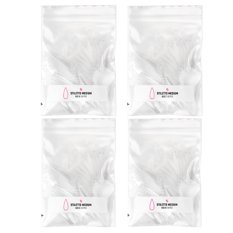 GELLY TIPS REFILL PACK - STILETTO MEDIUM