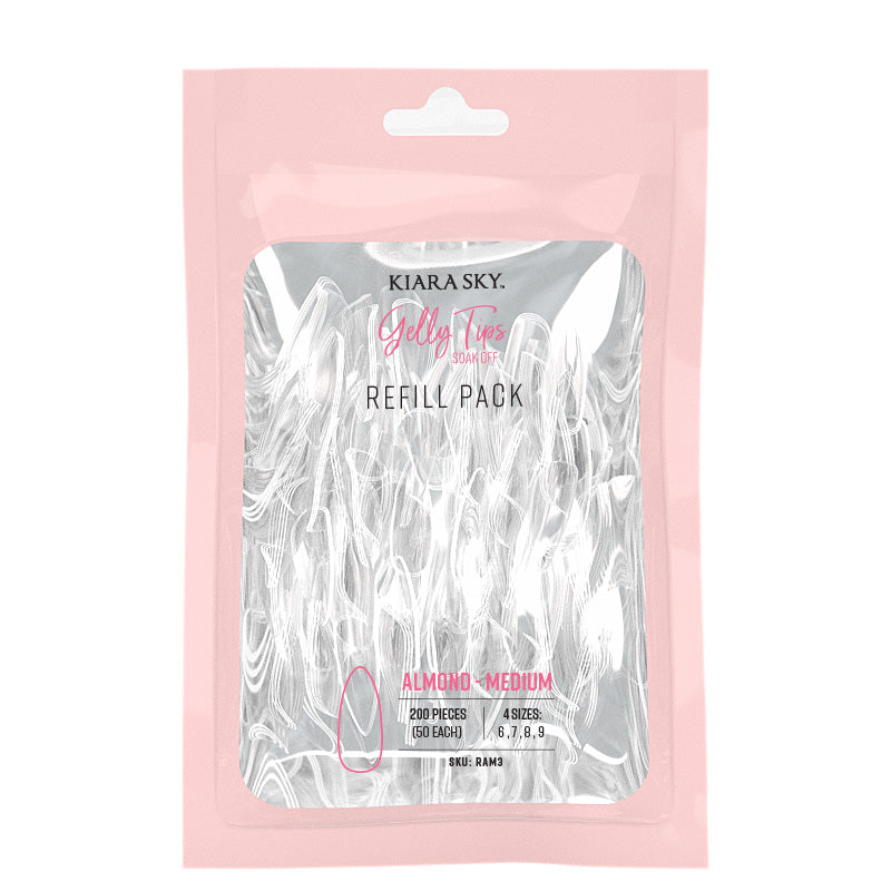GELLY TIPS REFILL PACK - ALMOND MEDIUM