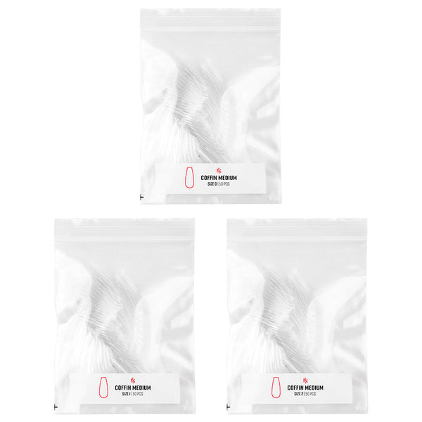 GELLY TIPS REFILL PACK - COFFIN MEDIUM