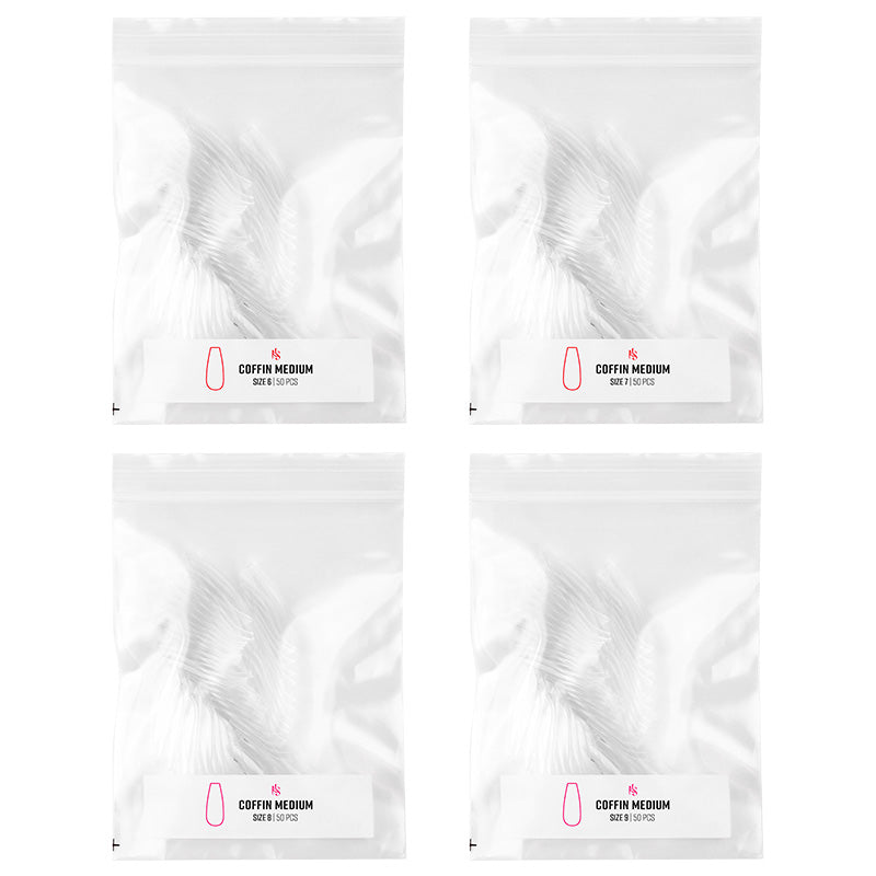 GELLY TIPS REFILL PACK - COFFIN MEDIUM
