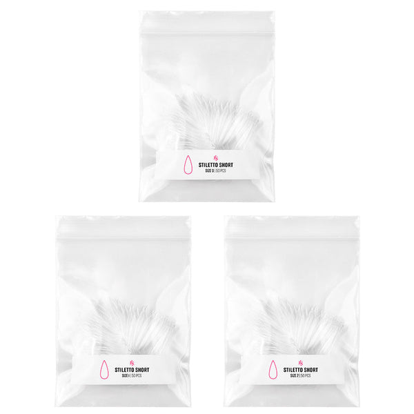 GELLY TIPS REFILL PACK - STILETTO SHORT